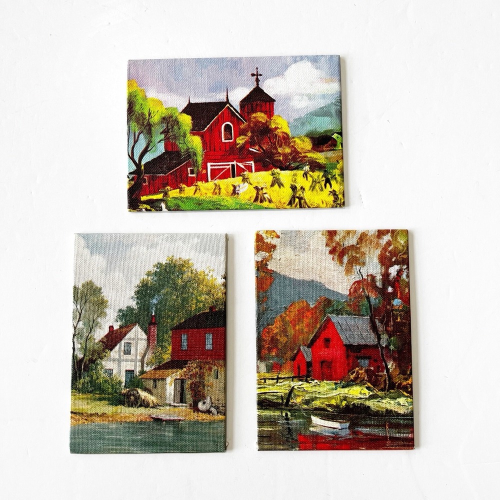 Lot Of Three Country Theme Lithograph Winde Fine Prints 5 X 7" Gallery Wall Farm